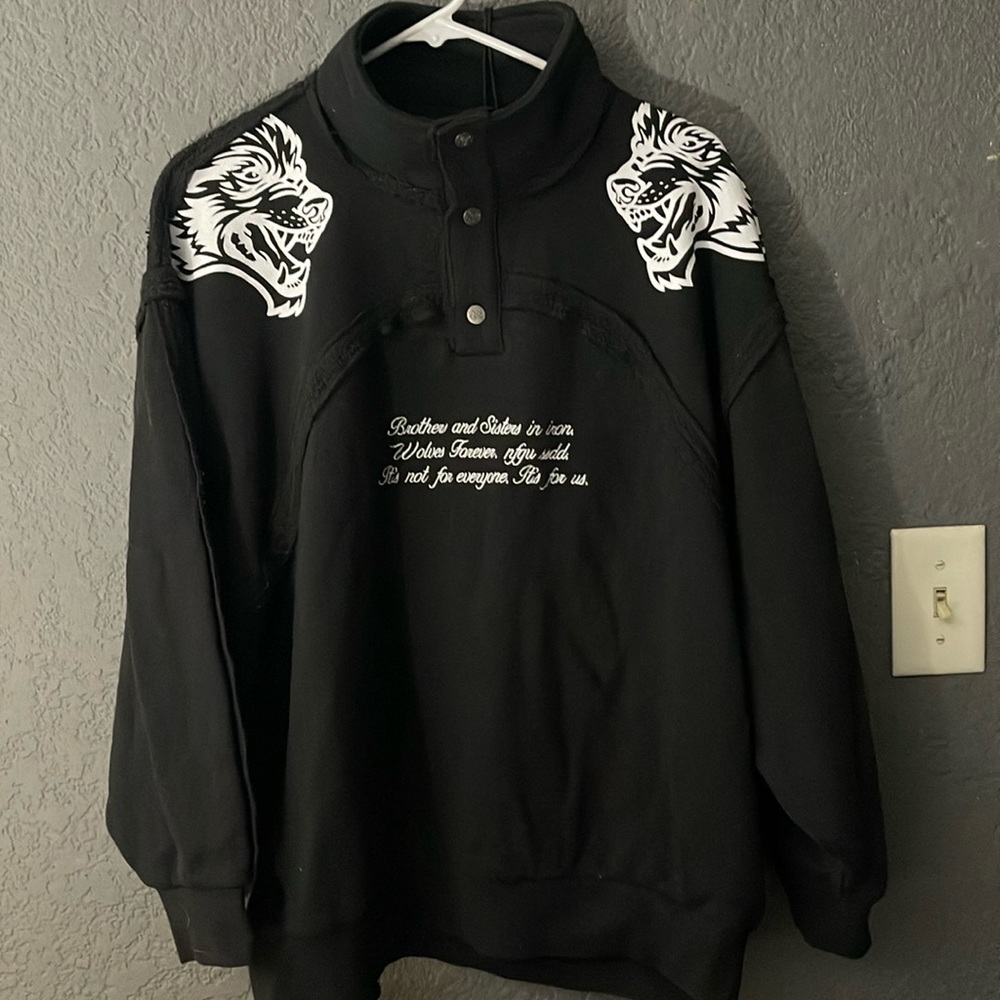 Darc Sport Black Pullover Sweatshirt with White Tiger Graphics